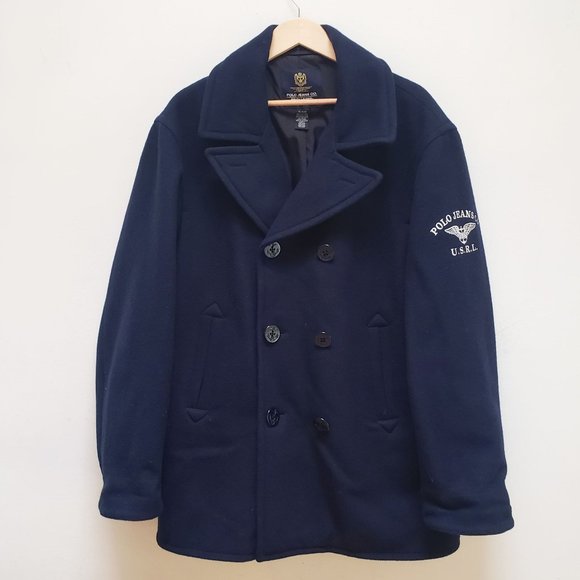 Polo Ralph Lauren U.S.R.L. Patch Nautical Double-Breasted Pea Coat - Picture 1 of 10